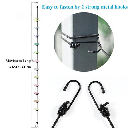 Stretchable Clothes Drying Rope With 12 Clips