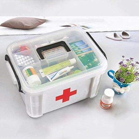 First Aid Medicine Storage Box Two Layers