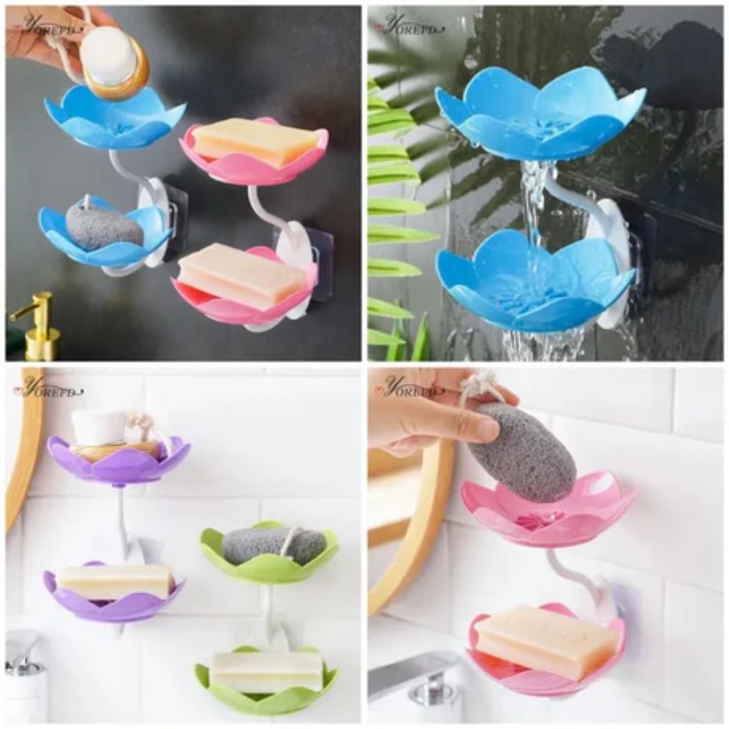 2 Layer Flower Soap Dish (Pack of 2)