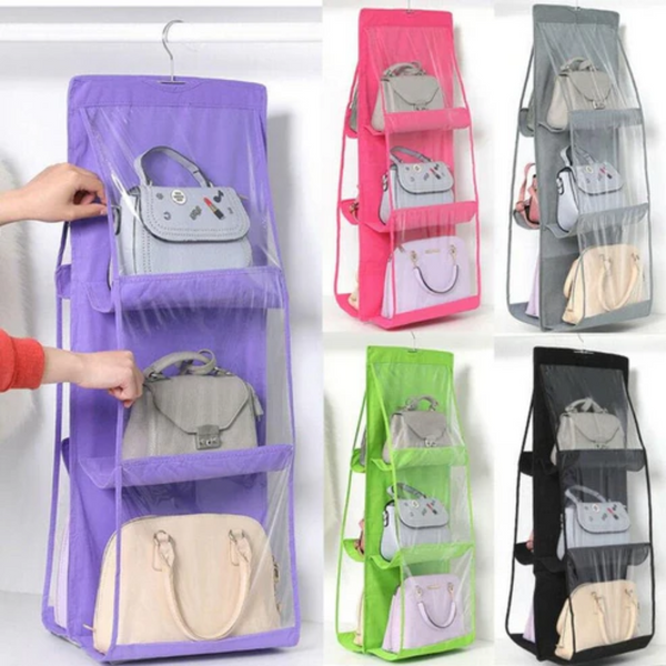 6 Pockets Hanging Purse Organizer