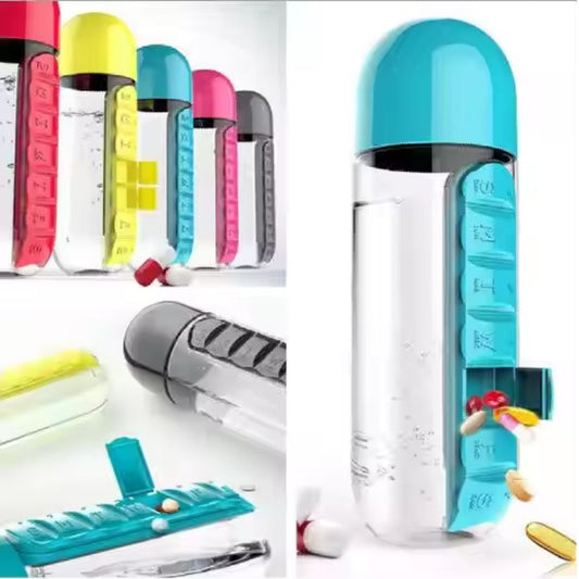 Water Bottle With 7 Day Pill Box